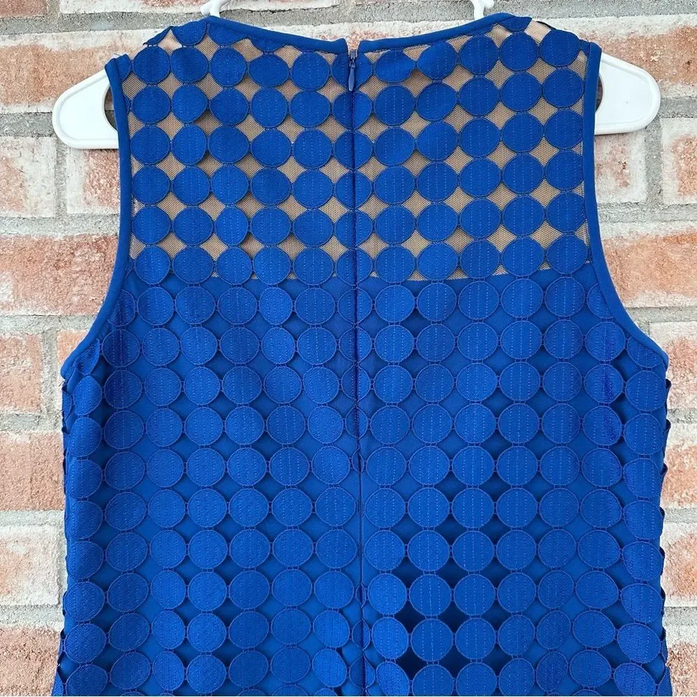 Lauren Ralph Lauren Polka Dot Cocktail Sheath Dress Women’s 10 Petite 10P Blue - Picture 7 of 10